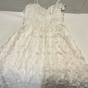 Cream butterfly prom/ formal dress